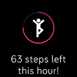 Reminder to move with the number of steps remaining
